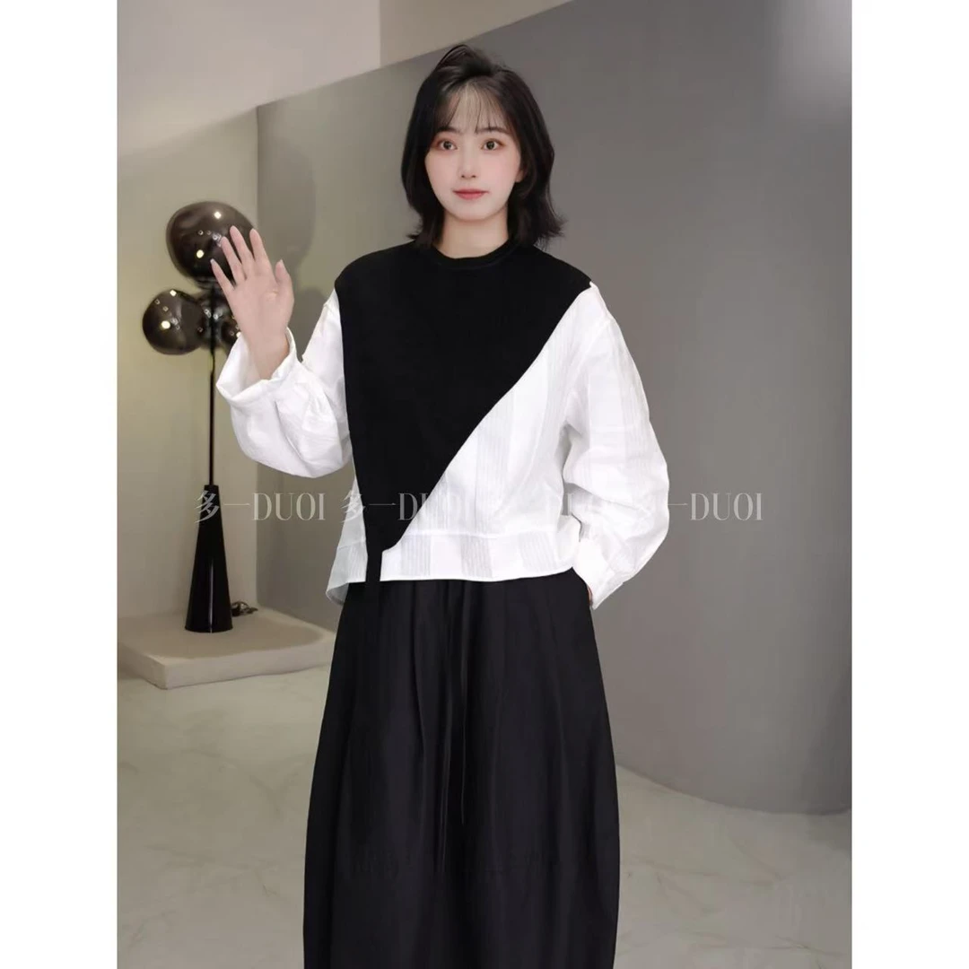 多一“飘带披肩”2025早秋针织小众设计不规则纯色披肩