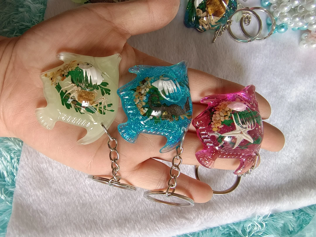 天然海螺贝壳小标本水晶形钥匙扣 包包挂件 学生礼物