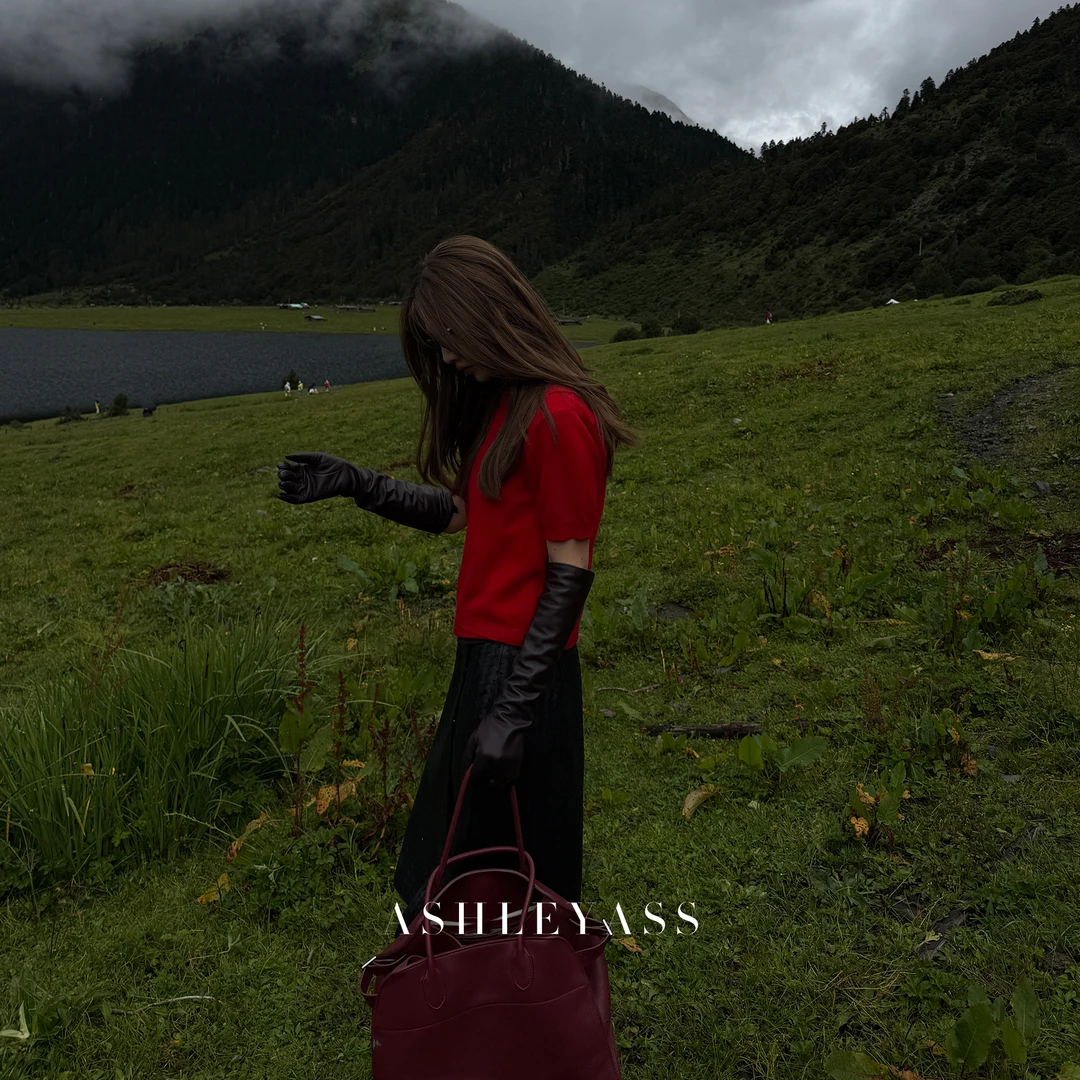 【ASHLEYASS】“rachel”短袖极柔90s复古经典短袖羊毛上衣LSS250879W