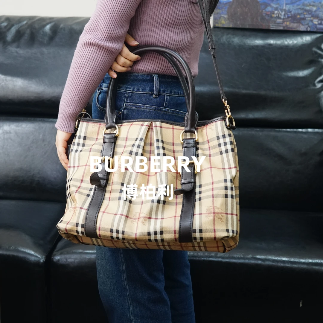95新 BURBERRY/博柏利 巴宝莉/格纹斜挎包/BB01711058/1058