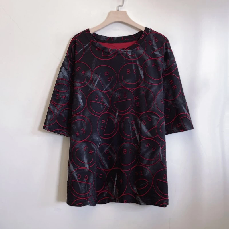 年轻中年妈妈装夏季大码显瘦遮肉休闲短袖棉T恤2025新款YX105698