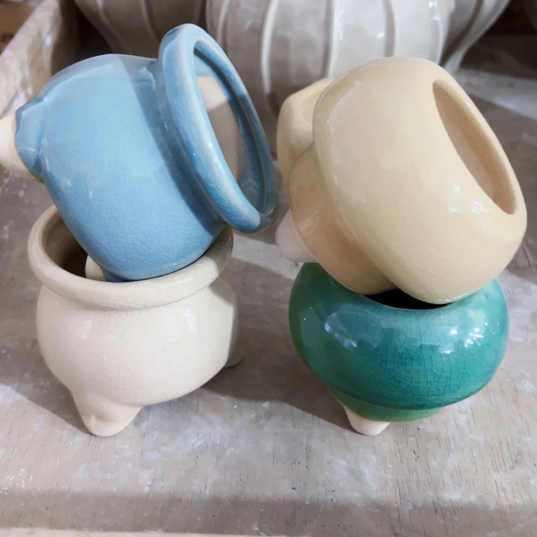 有孔外贸尾单陶瓷花盆凑单10米包邮