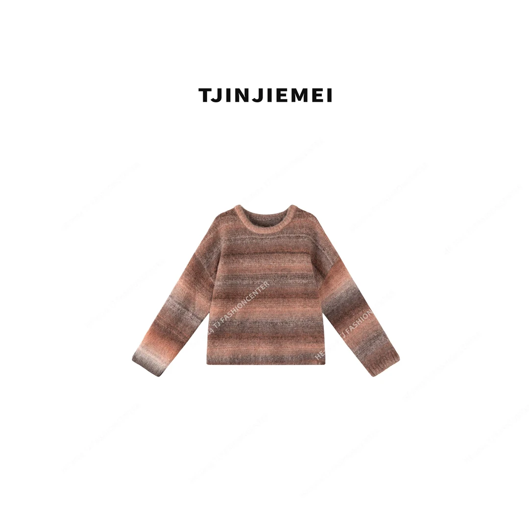 【薄荷拿铁】设计感撞色温柔风高订套头气质毛衣MY2409-ZT138