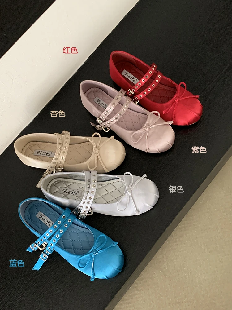 晚风鞋子法式蝴蝶结玛丽珍鞋女鞋2025早春款配裙子单鞋蕾舞平底