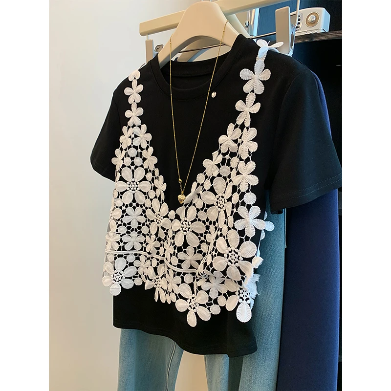 五一旅游出街衣服t恤女2025春夏季新款设计感独特气质设计感上衣