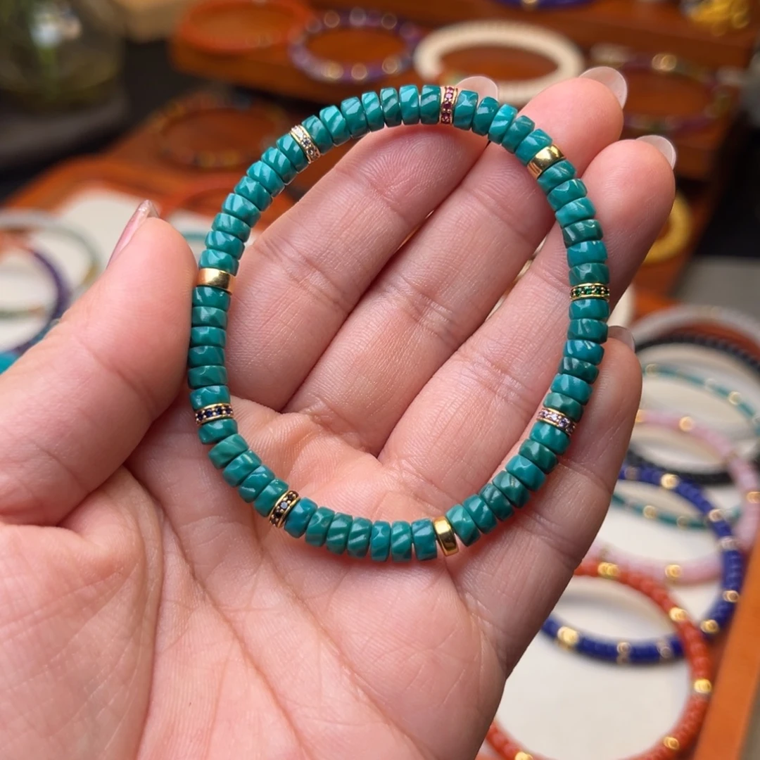 绿松石未镶嵌手链男女