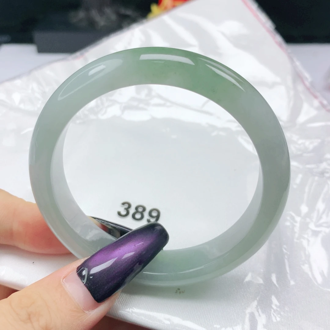 未镶嵌手镯翡翠翡翠54.2冰润飘绿正圈
