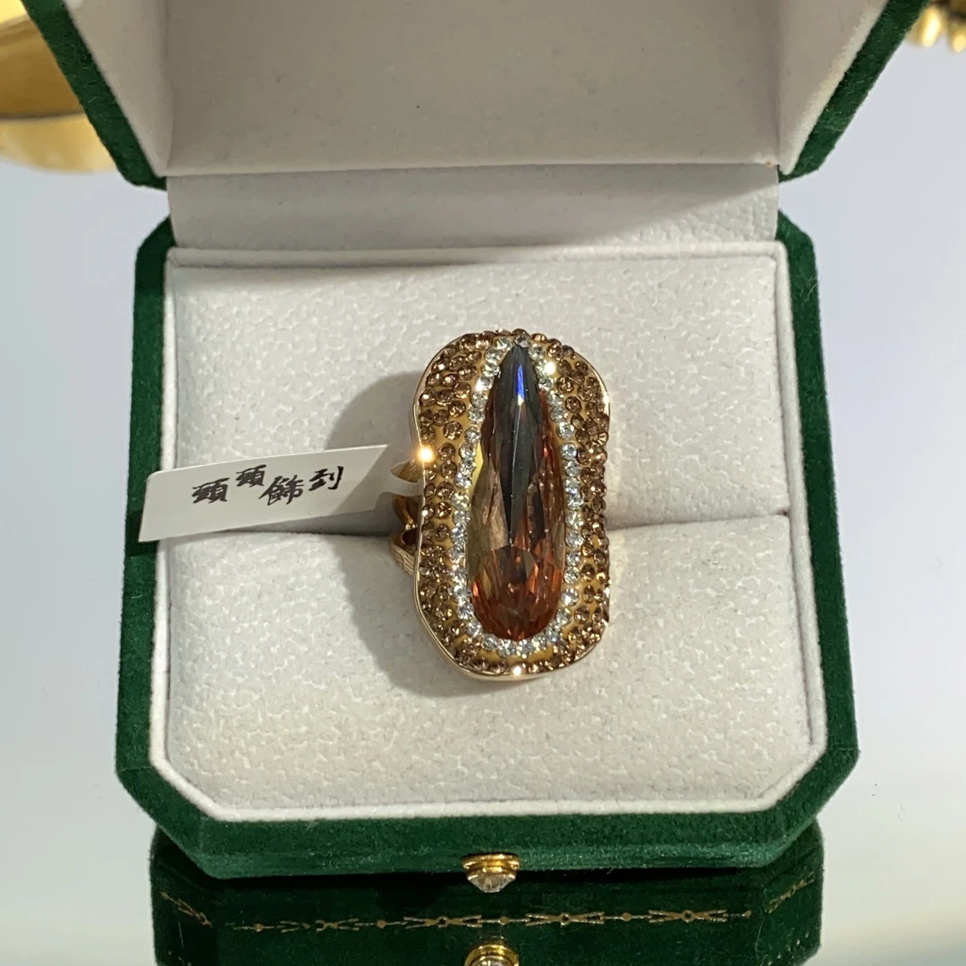 铜合金合成锆石戒指 TTSD 土耳其SDS长水滴戒指 189
