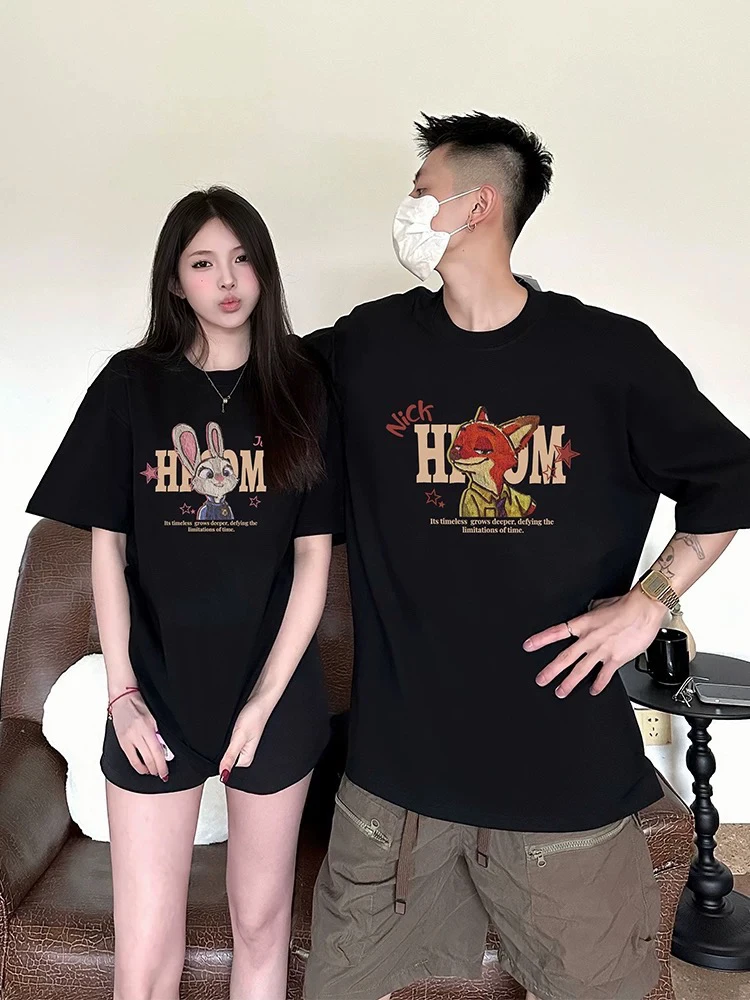 特别的情侣装T恤2025新款夏天款一男一女高级感潮牌时尚ins短袖