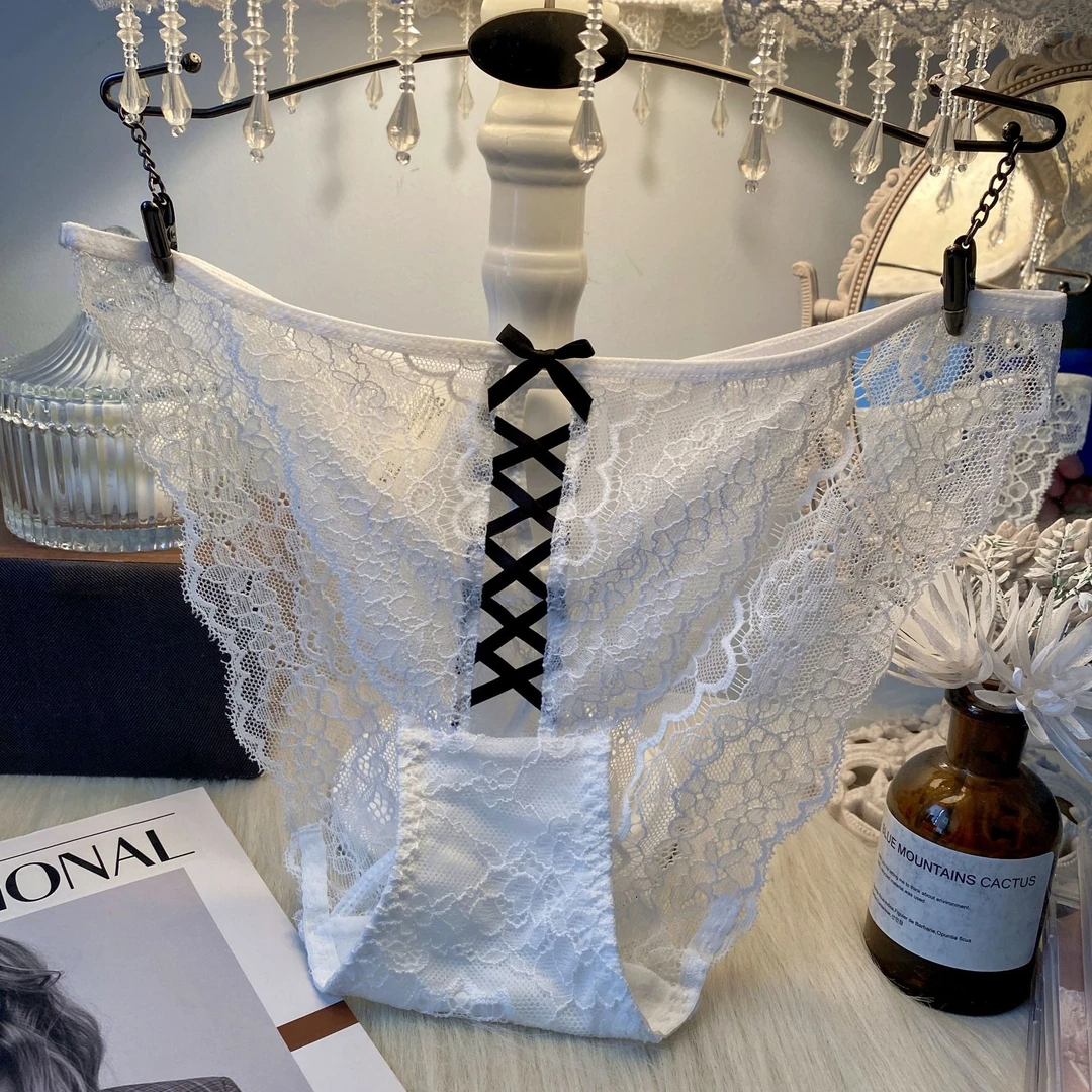 HANYANG ɞ 微醺意境* 细带交叉镂空性感蕾丝火辣低腰女士内裤