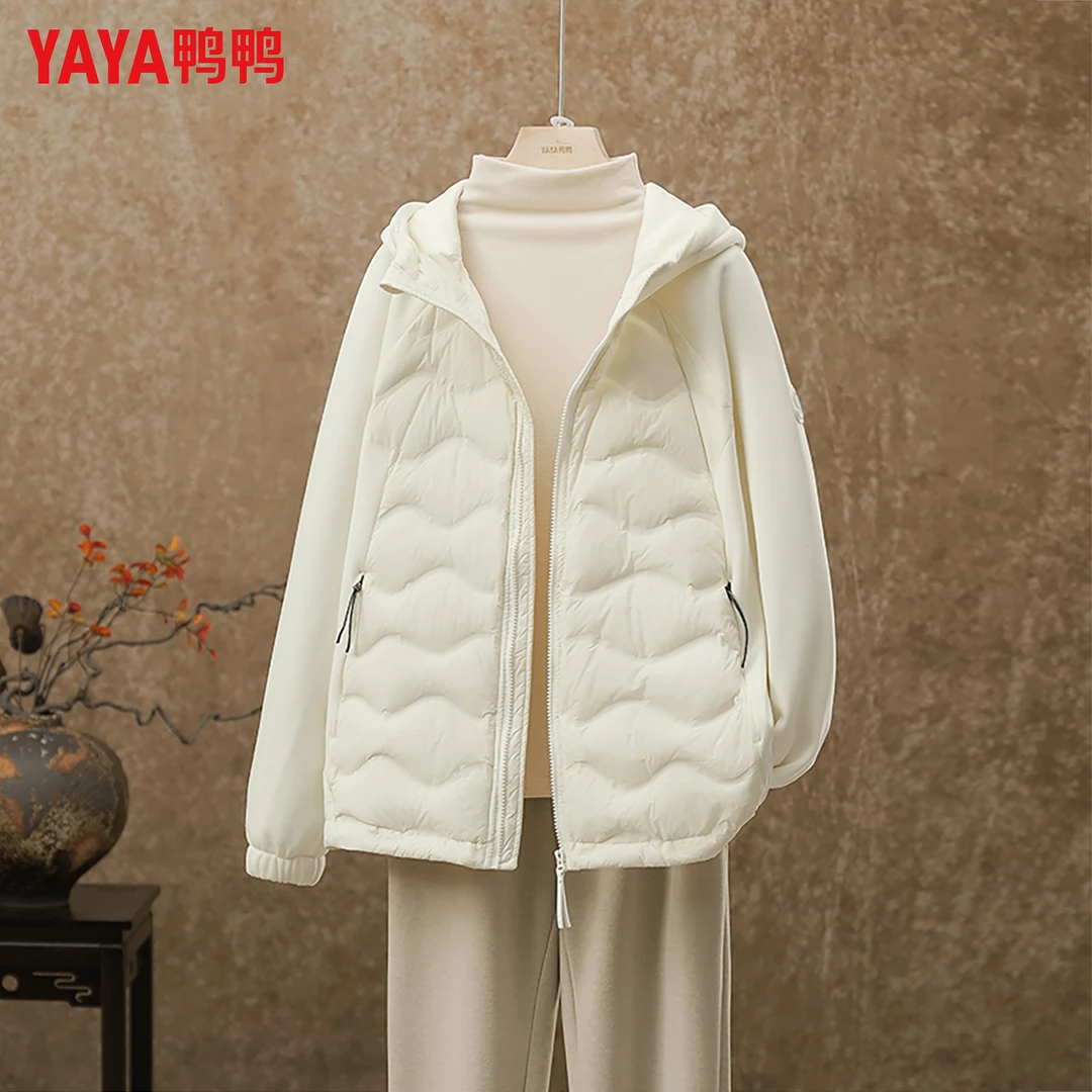 鸭鸭2025冬季新款韩版短款男女同款羽绒服保暖休闲百搭连帽外套