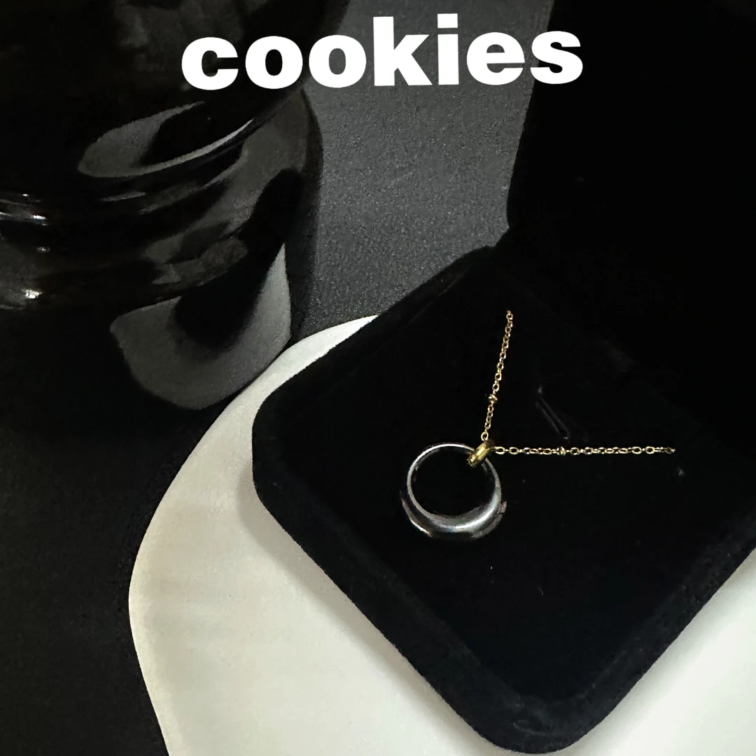 不锈钢项链 【黑曜之环】小众设计项链 黑环吊坠中性冷淡风百搭简约