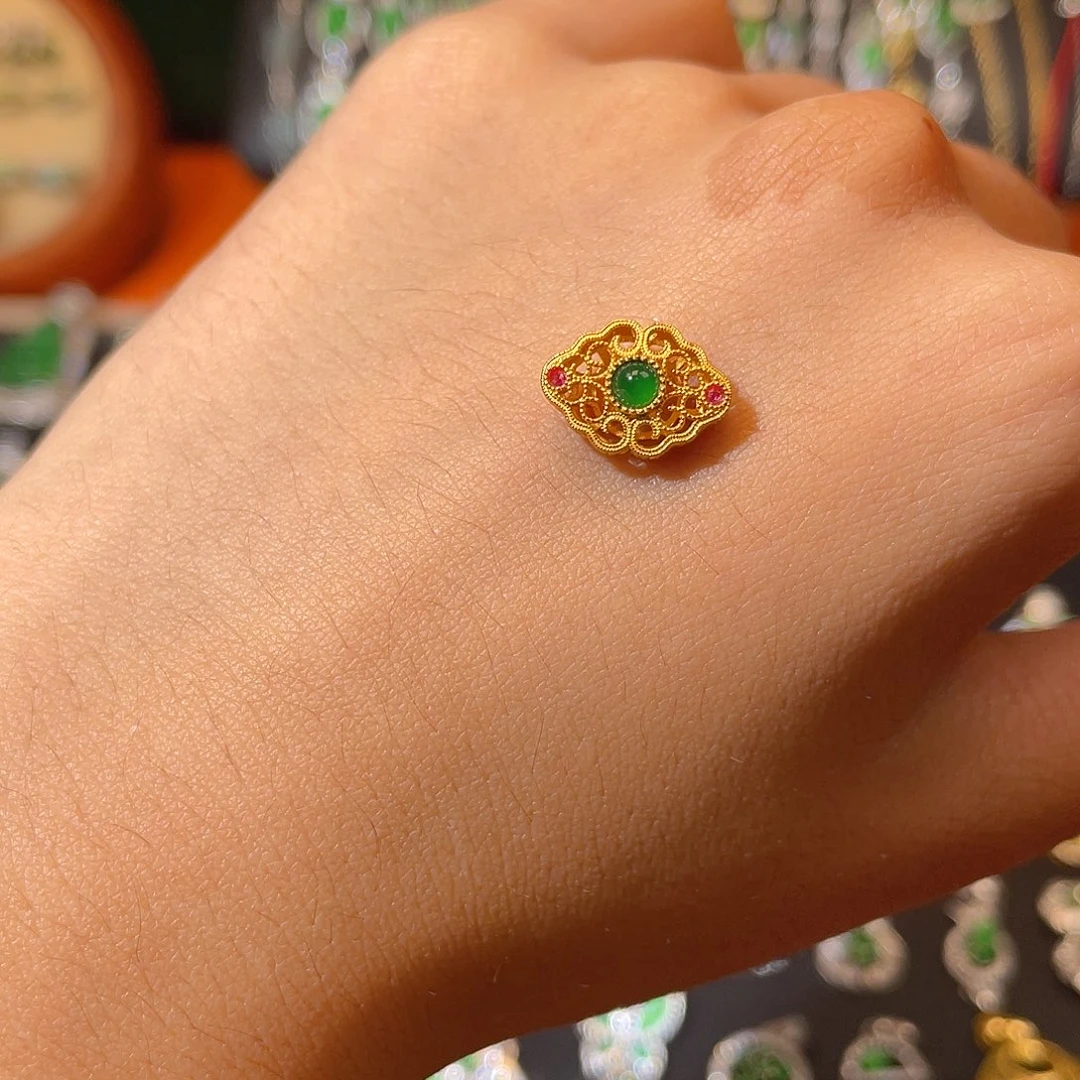 翡翠银S925镶嵌颈饰