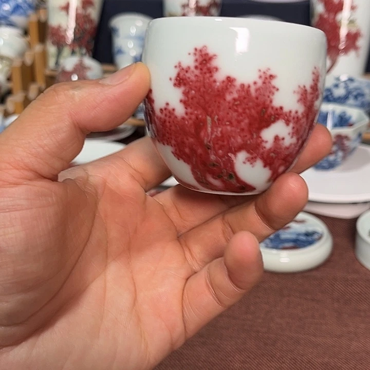 景德镇陶瓷釉里红杯