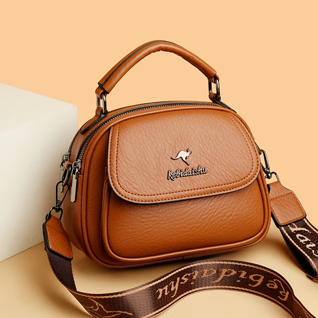 2025新款春夏季软皮质感斜挎小圆包女生手提单肩斜挎包多层大容量