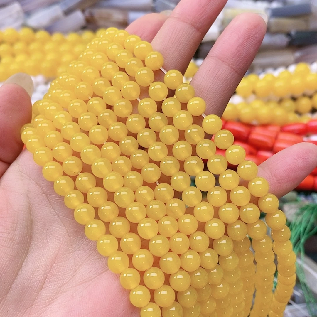玛瑙/玉髓合金珠宝半成品卡六黄玛瑙一条