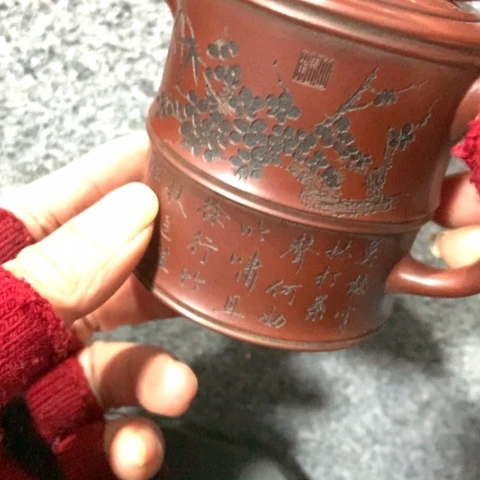 立***方茶壶紫砂陶瓷摆件爱好者摆件