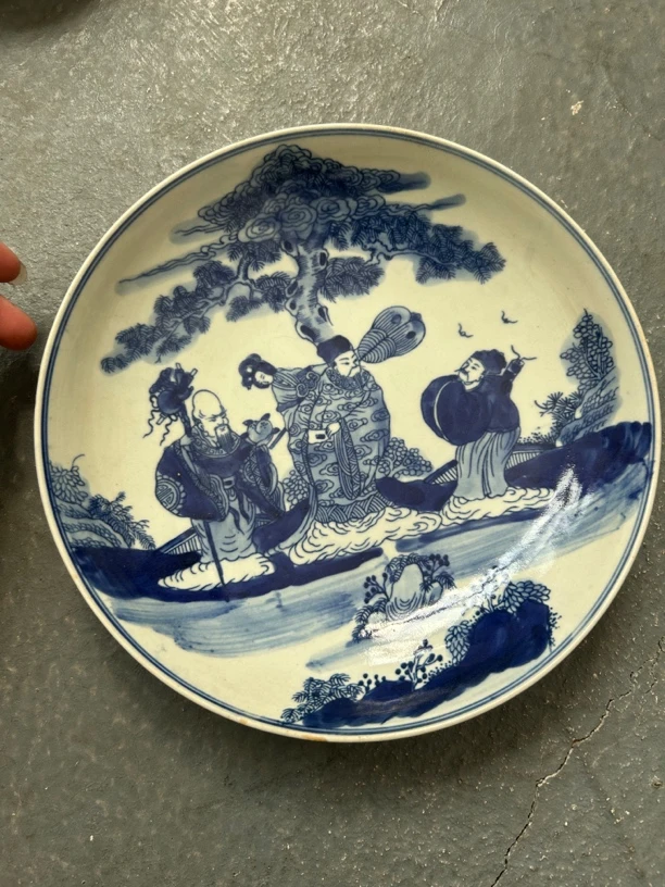 陶瓷青花人物盘子