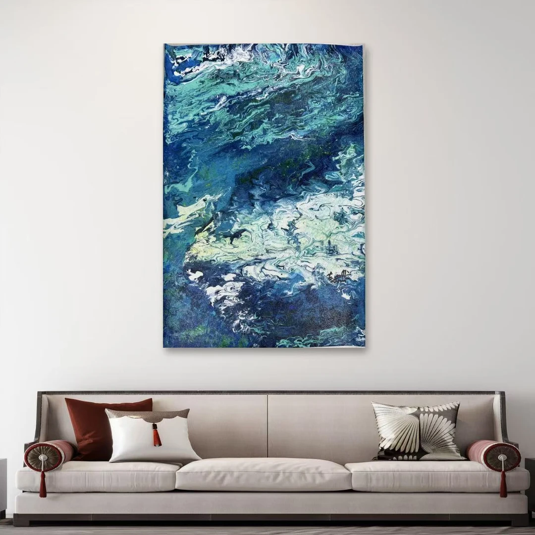 赵燮-手绘国画-海-油画-客厅办公室挂画7