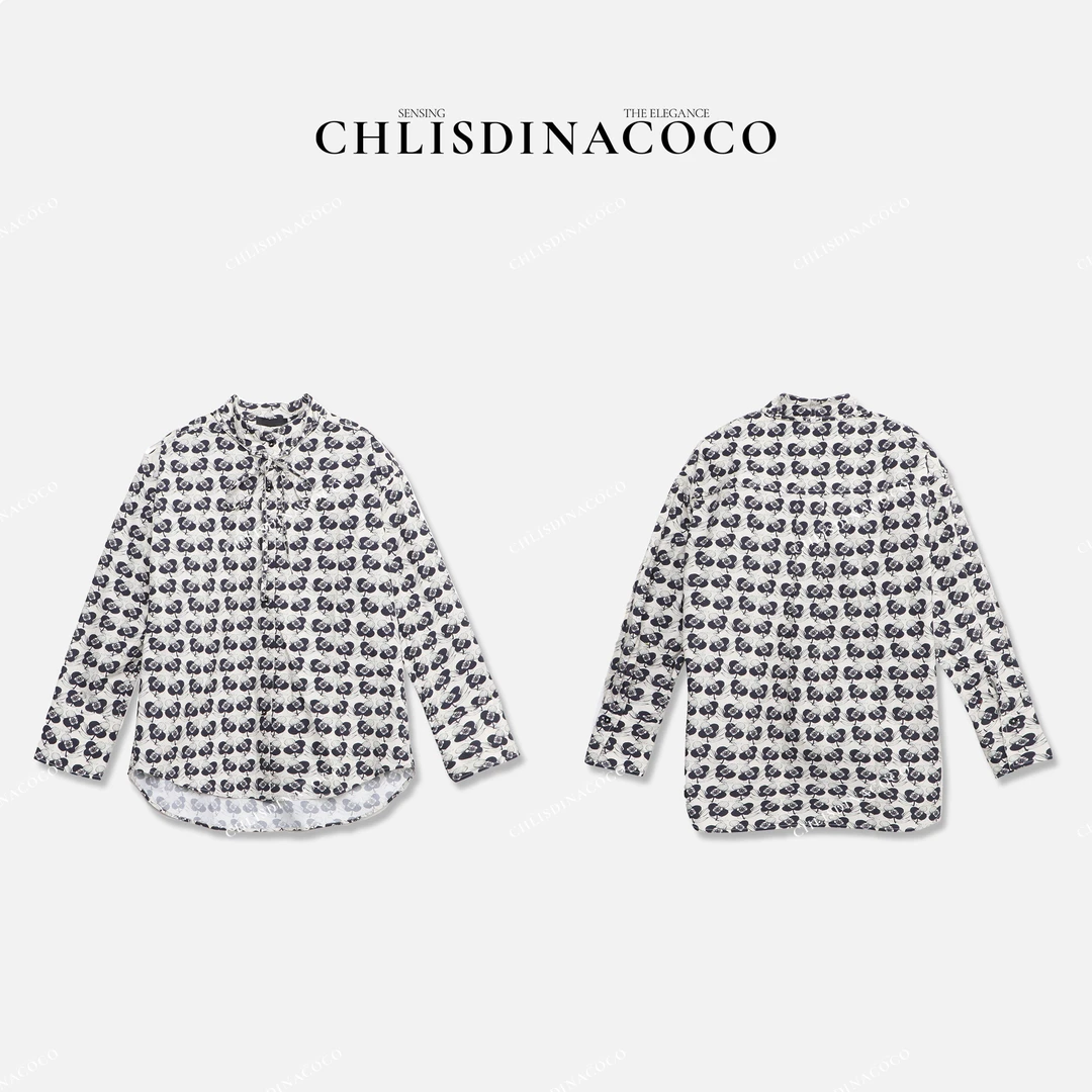 Chlisdinacoco“尘墨清玄”100棉黑白外套C66761WT251