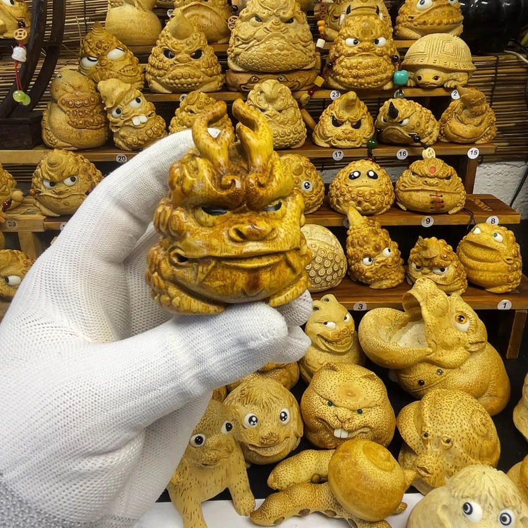 圌***圌竹个性文玩竹雕金蟾