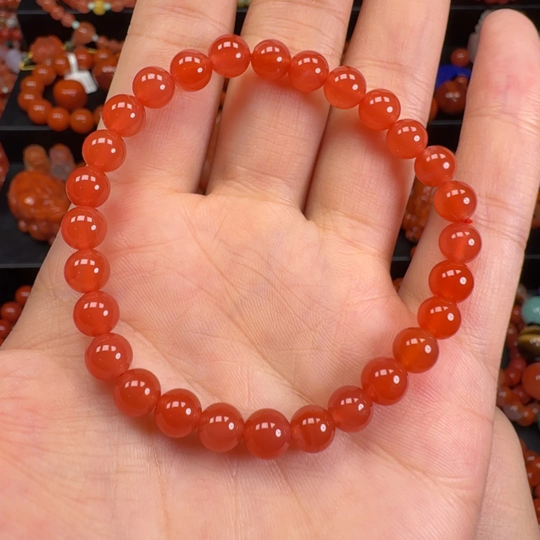 南红玛瑙未镶嵌冰红6.5mm