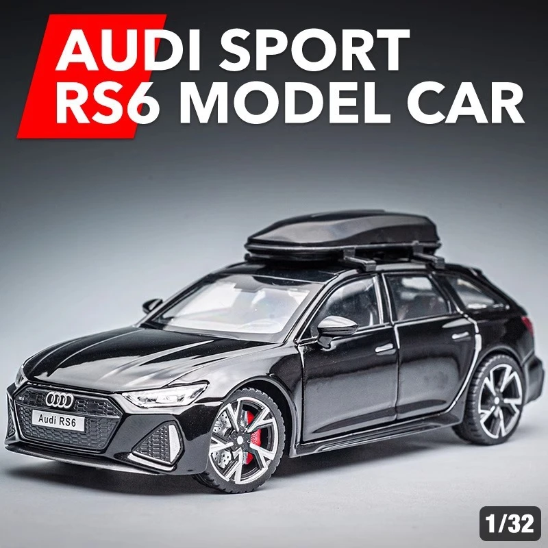 1:32RS6合金车模汽车模型摆件男孩声光金属玩具车