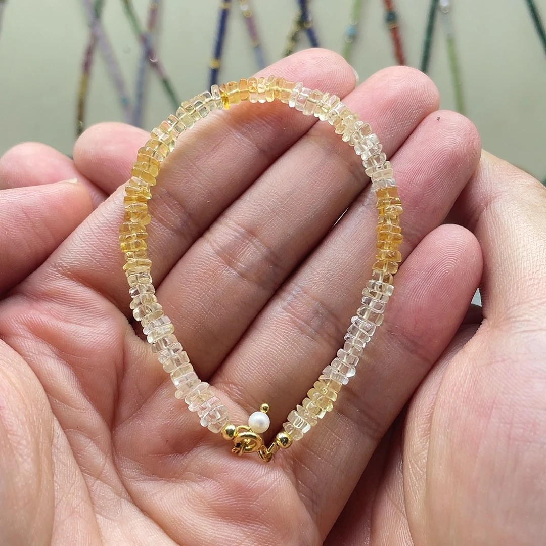 烟晶手链银S925镶嵌20厘米