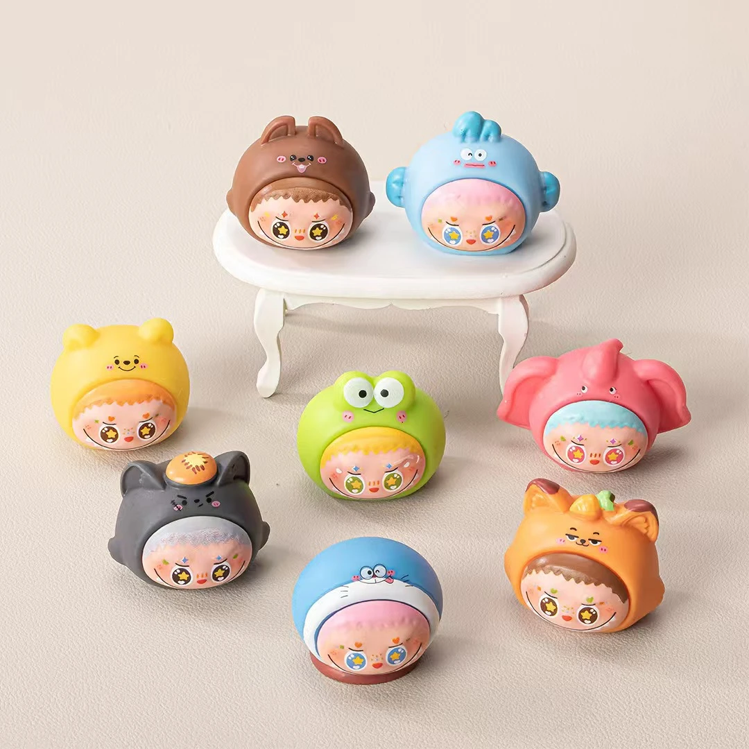 手感漆变装动物 萌粒公仔卡通diy饰品树脂配件桌面摆件