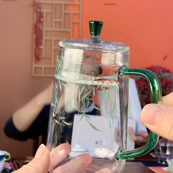高硼硅绿茶杯花茶杯