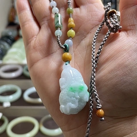 颈饰未镶嵌翡翠翡翠白菜吊坠项链毛衣链