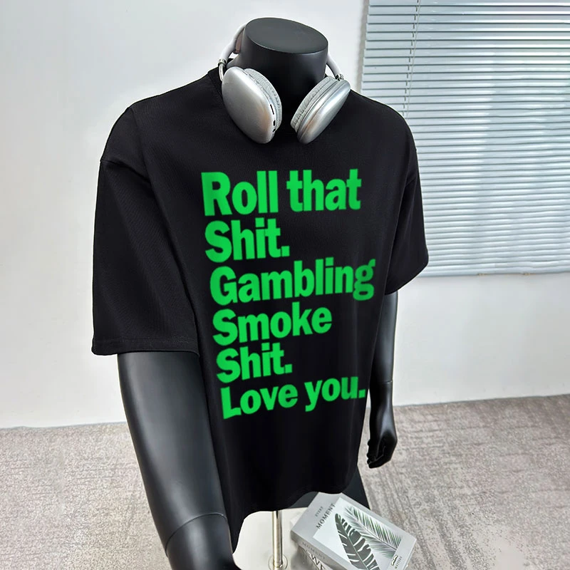 欧美高街风ins字母印花纯棉短袖t恤男女夏季宽松休闲百搭潮牌上衣