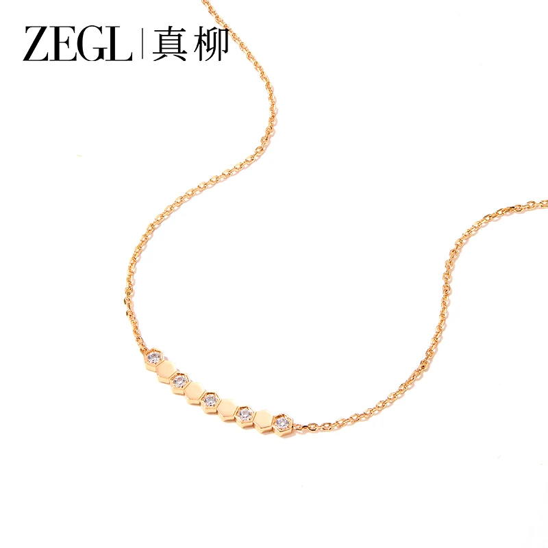 ZEGL镀18K金蜂巢项链时尚轻奢女士饰品DS66057