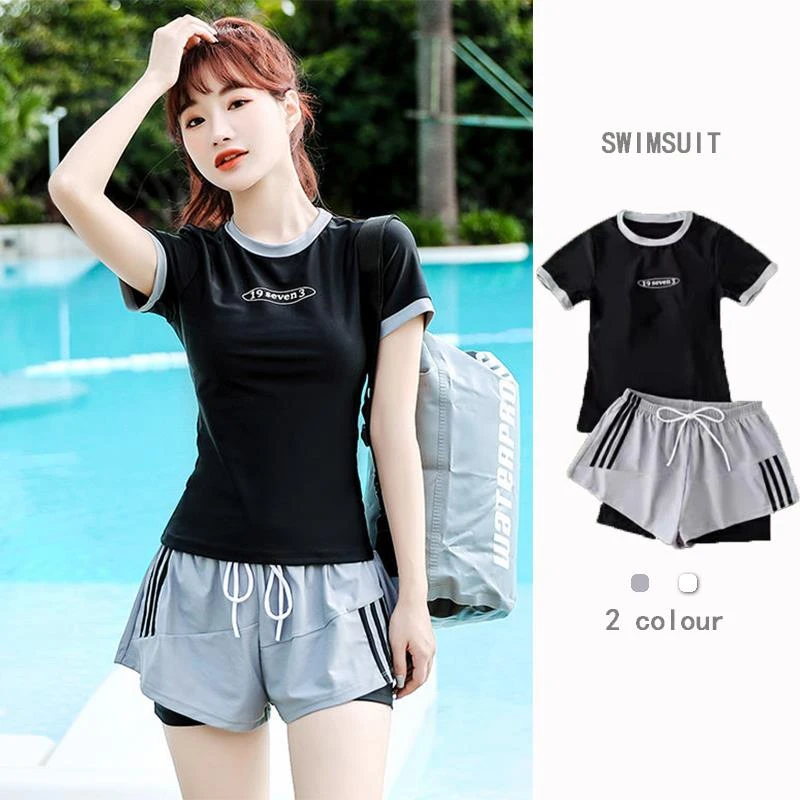 学生分体泳衣女保守2025新款训练女孩游泳馆显瘦遮肚高级感泡温QL