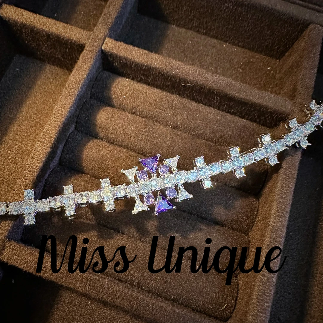 D4025紫色三角手链