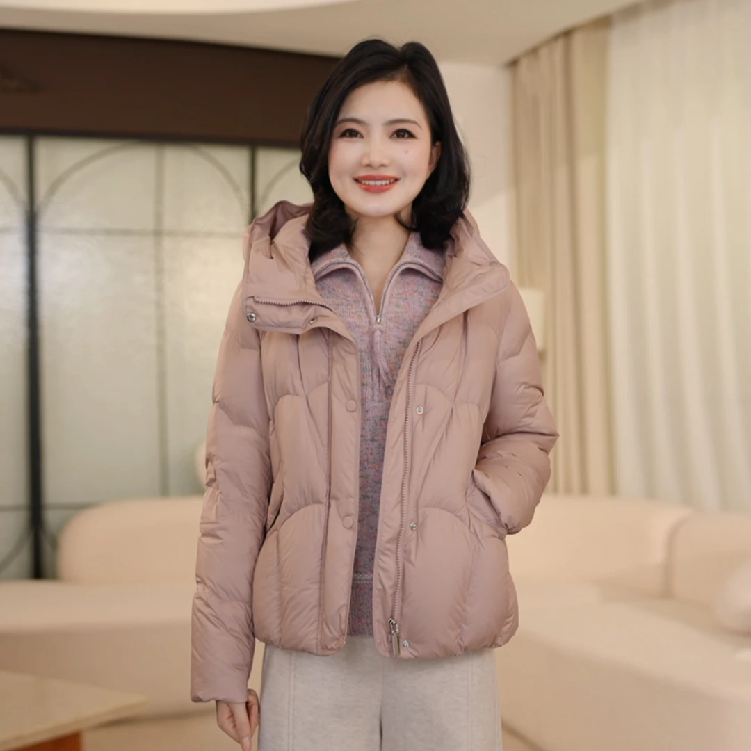 枫竺阿楠anan90白鸭绒连帽加厚保暖零压羽绒服女冬百搭羽绒外套