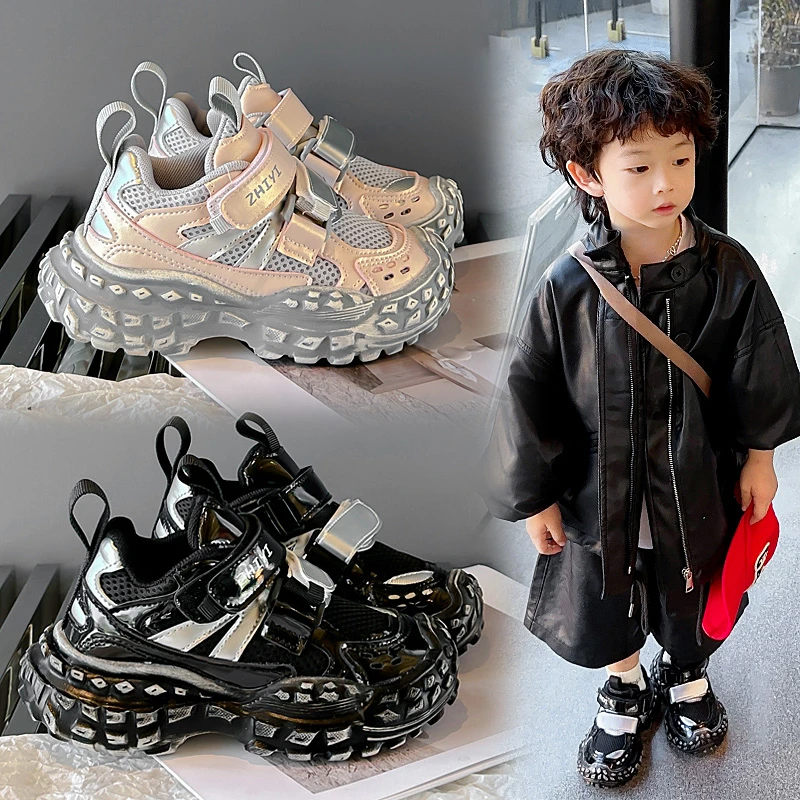 2025春季新款儿童运动鞋3-12岁中大童跑鞋软底男童老爹鞋女童单鞋