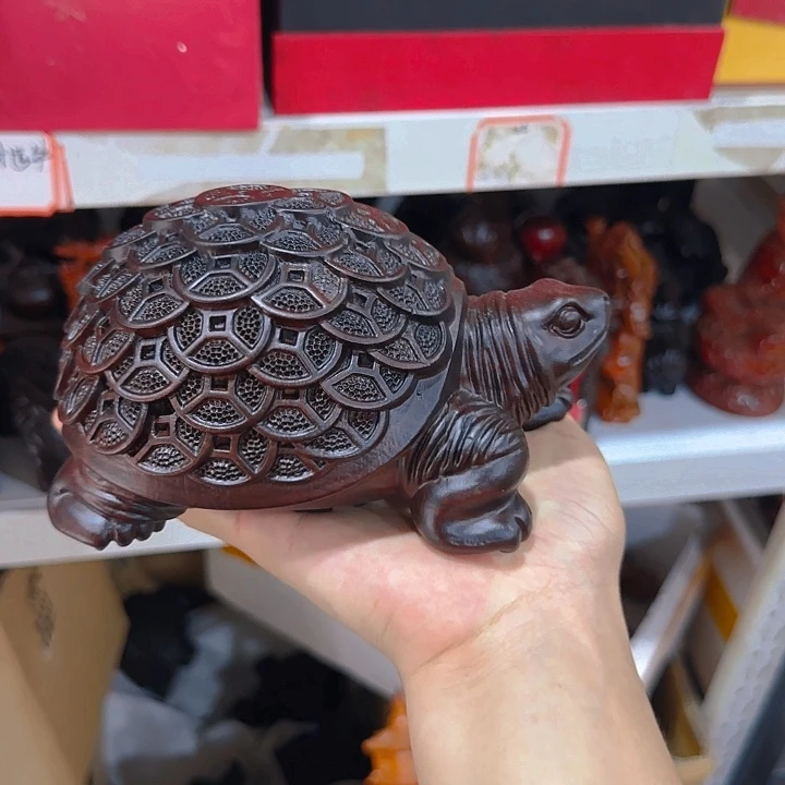 木黑檀木18金钱龟一只