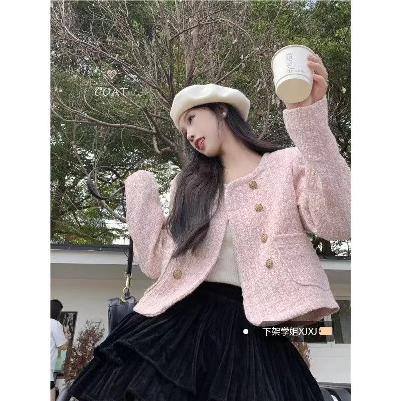 小香风短外套新款法式高级名媛气质短款粗花呢长袖春秋时尚上衣