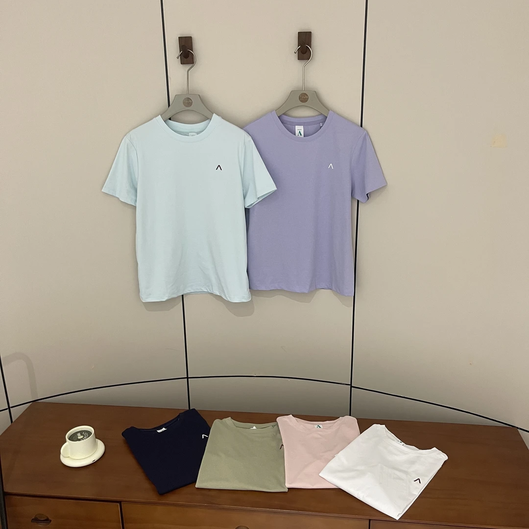 新款韩版简约纯色透气时尚短袖T恤T25999