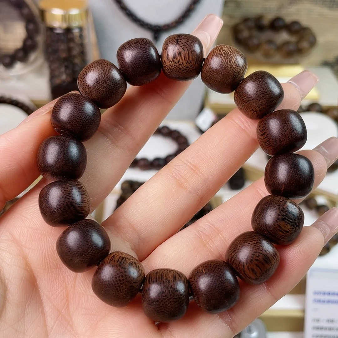 沉香手串越南富森红土沉玉化老料1.4