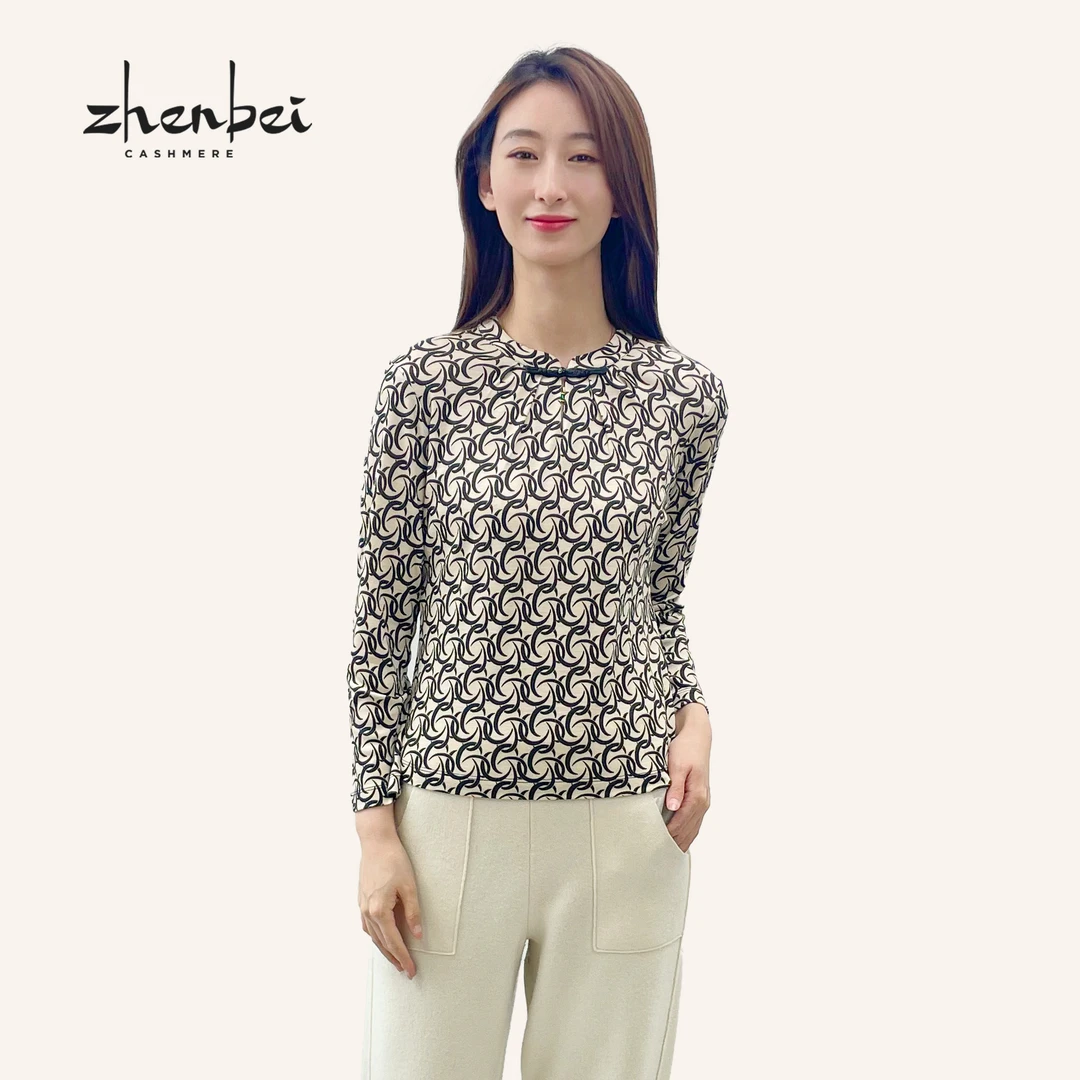 ZB/珍贝商场同款新品羊毛新中式打底衫/37308
