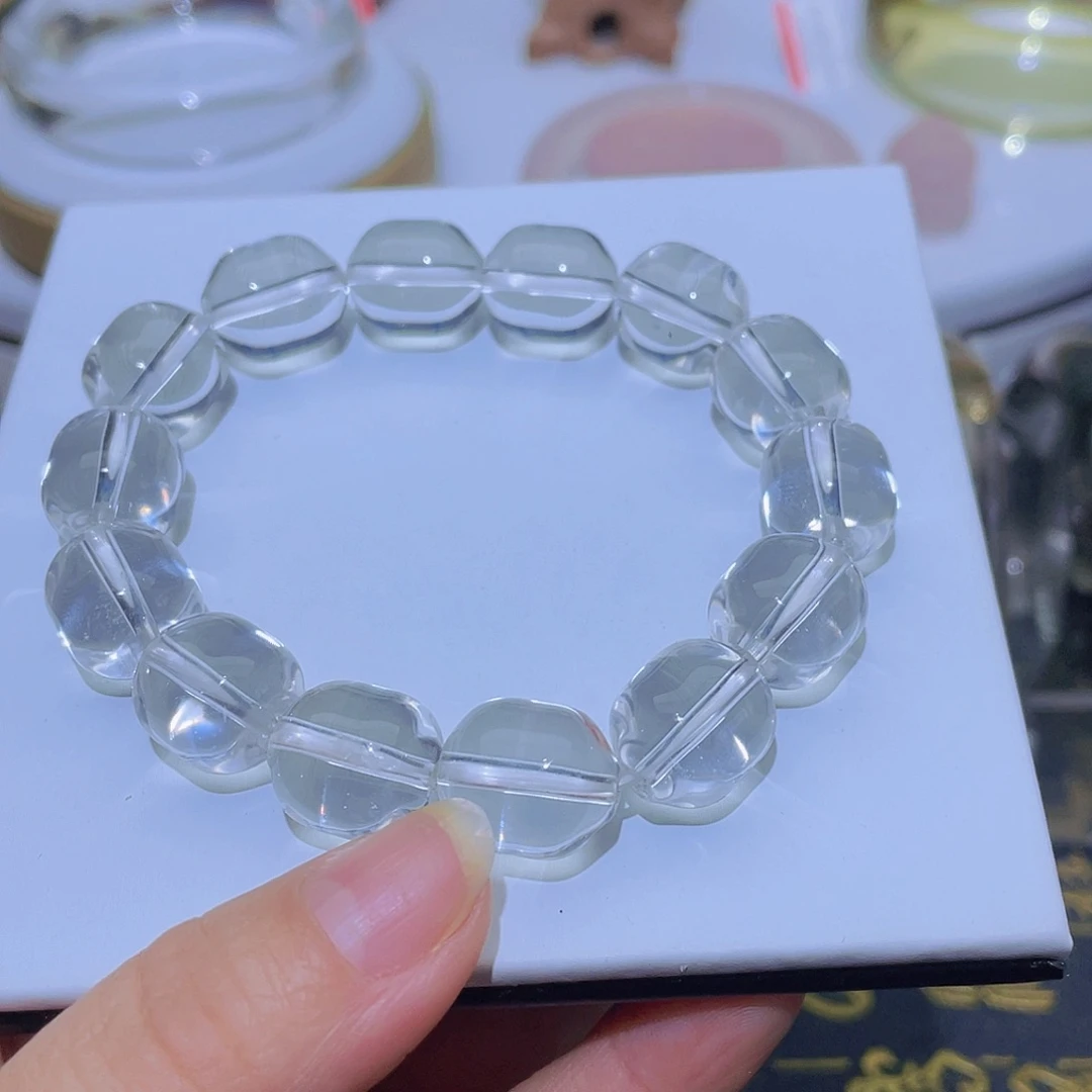 水晶手串未镶嵌用****2天然白水晶高冰透
