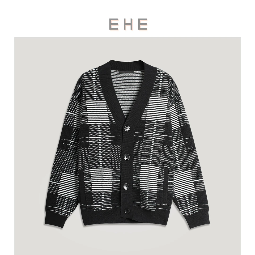 EHE针织提花时尚宽松舒适休闲开衫毛衣66119233091