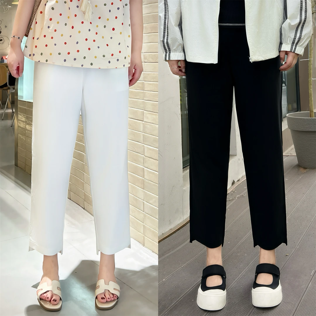 大码女装夏季时尚花契200斤胖mm痞痞di慵懒宽松遮肉萝卜裤4882