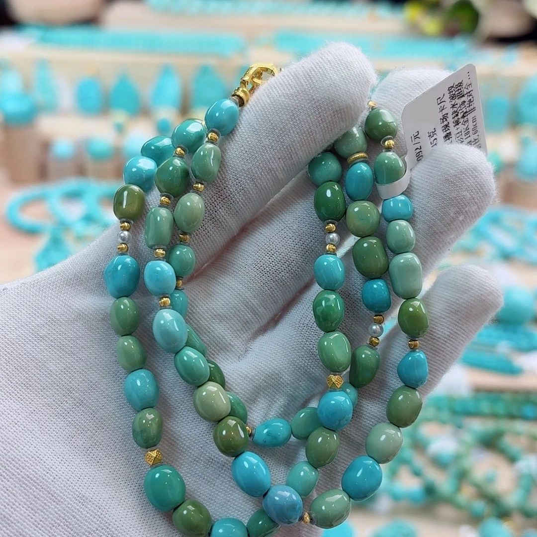 绿松石18K金镶嵌珠宝奇石