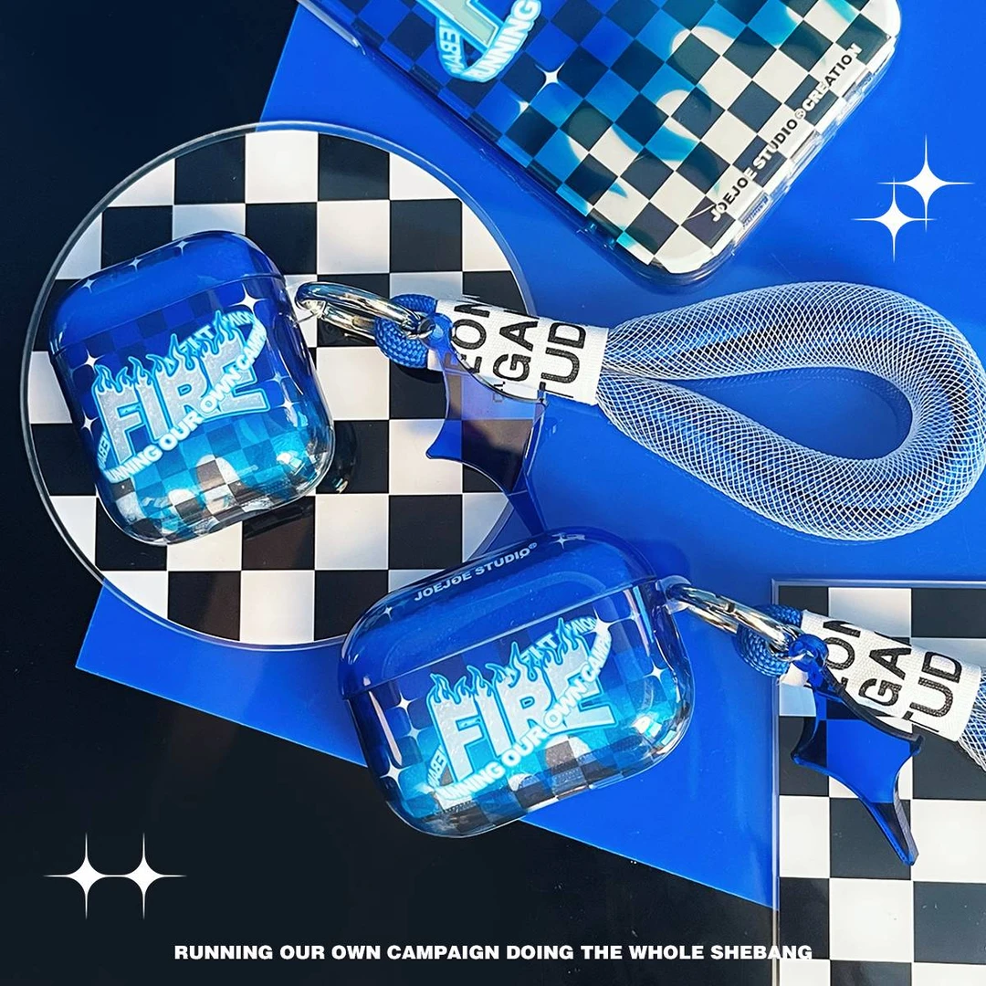 JoeJoe原创蓝焰夜火适用二代苹果airpods保护套pro2耳机套三代tpu