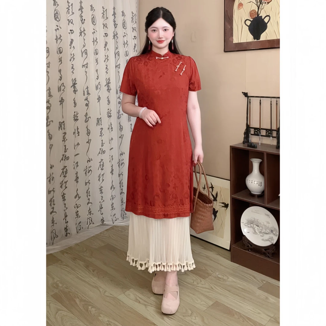 【喜乐】2025新中式国风改良旗袍显瘦宽松版型大码女装连衣裙