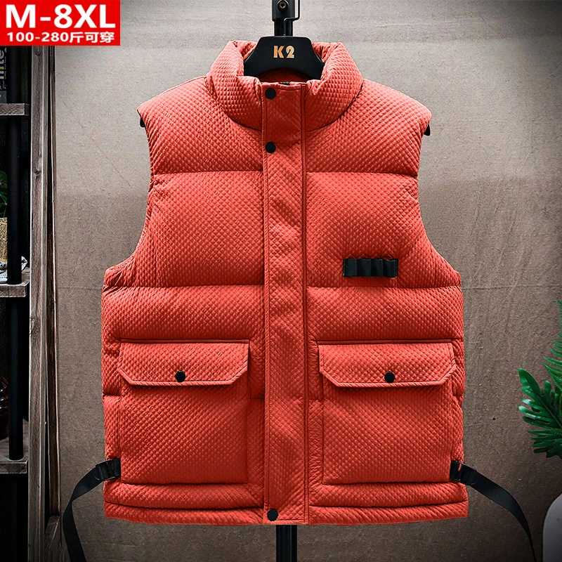 冬季潮流男装加厚保暖立领棉马甲胖大码加肥宽松坎肩外套无袖马夹