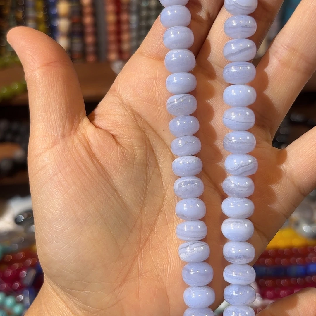 玛瑙/玉髓未镶嵌珠宝半成品蓝纹玛瑙6-10拍2发1